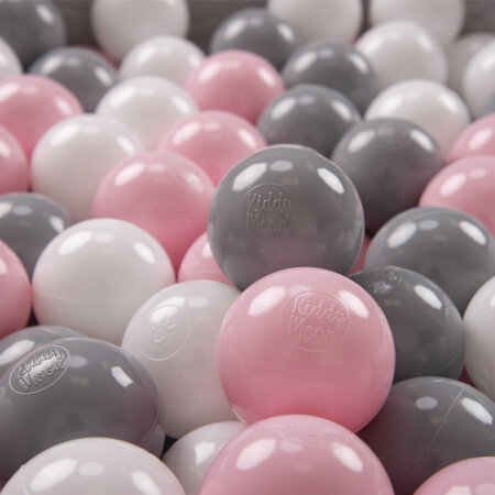 100 Stück Bälle für Bällebad 6,0cm Pink Mix Babybälle Plastikball Weiss 