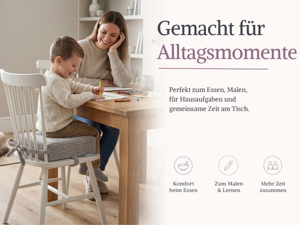 Der Text lautet „Gemacht für Alltagsmomente“. Das Bild zeigt einen