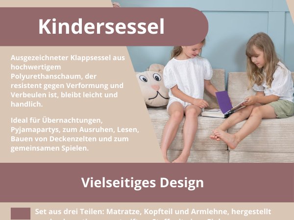 Informationsdisplay über Kindersitzmöbel,