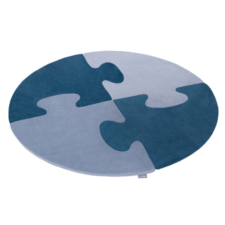 KiddyMoon Puzzles aus Schaumstoff Puzzlespiel Set Spielmatte für Kinder, Lagunetürkis/Eisblau