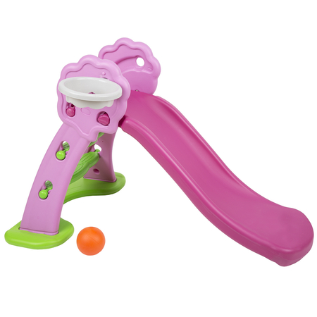 Kinderrutsche mit Leiter SL-001, Pink-Pink-Grün