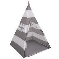 Tipi Spielzelt Indianerzelt für Kinder Kinderzimmer Zelt, Grau-Weiße Streifen