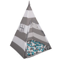 Tipi Spielzelt mit Bälle Indianerzelt für Kinder Kinderzimmer Zelt, Grau
