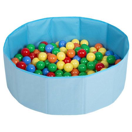 Faltbare Bällebad mit Bälle für Kinder Haustiere Spielbad, Blau: Gelb/ Grün/ Blau/ Rot/ Orange