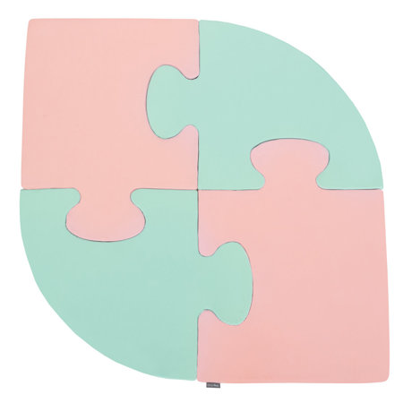 KM-PZLV-KW5 KiddyMoon Puzzles aus Schaumstoff Puzzlespiel Set Spielmatte für Kinder, Rosa/ Minze