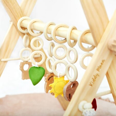 KiddyMoon Baby Spieltrapez aus Holz, Natürlich