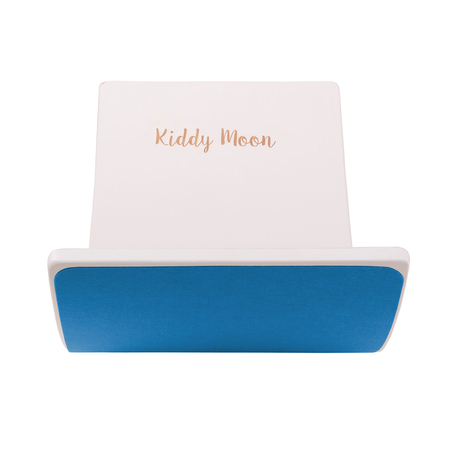 KiddyMoon Balance Board aus Holz für Kinder, Babys Montessori Spielzeug, Gleichgewicht, Balancieren Babys Holzspielzeug, Balancebrett Wackelbrett Gleichgewicht, Weiß/ Blau Filz