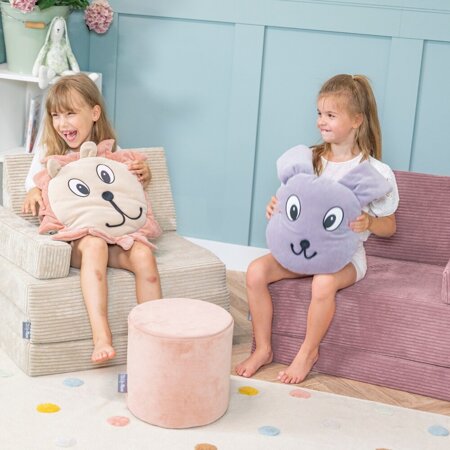 KiddyMoon Kindersessel Aufklappen aus Schaumstoff Sessel für Kinder Kinderstuhl für Kinderzimmer Stuhl Faltmatratze Matratzen Relaxsessel Kuschelsessel, Violett