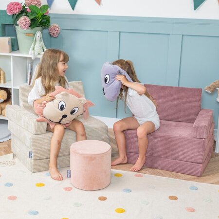 KiddyMoon Kindersessel Aufklappen aus Schaumstoff Sessel für Kinder Kinderstuhl für Kinderzimmer Stuhl Faltmatratze Matratzen Relaxsessel Kuschelsessel, Violett