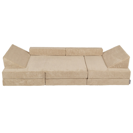 KiddyMoon Kindersofa Aufklappen aus Schaumstoff Spielsofa für Kinder Schlafsofa Kindersessel Kinder Couch Kinder Sofa für Kinderzimmer Kindercouch Faltmatratze Matratzen, Beige