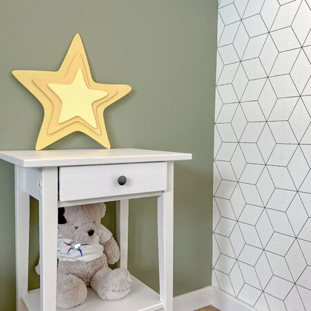 KiddyMoon Kinderzimmer Wanddeko aus Holz, Sterne: Gelb