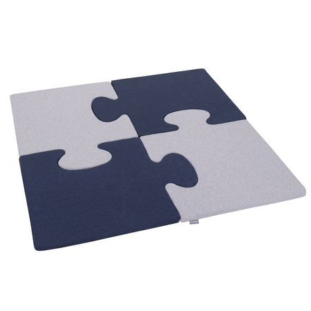 KiddyMoon Puzzles aus Schaumstoff Puzzlespiel Set Spielmatte für Kinder, Hellgrau/Dunkelblau