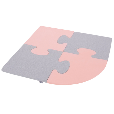 KiddyMoon Puzzles aus Schaumstoff Puzzlespiel Set Spielmatte für Kinder, Rosa/Hellgrau
