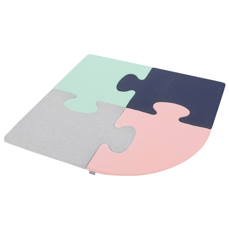 KiddyMoon Puzzles aus Schaumstoff Puzzlespiel Set Spielmatte für Kinder, Rosa/Minze