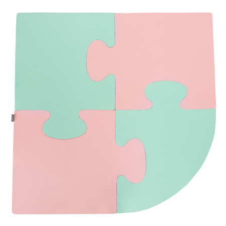 KiddyMoon Puzzles aus Schaumstoff Puzzlespiel Set Spielmatte für Kinder, Rosa/Minze