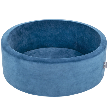 KiddyMoon Rund Bällebad Velvet Bällepool 7Cm Ballgruben Für Babys Spielbad Kleinkinder, Hergestellt in der EU, Lagunetürkis:  Dunkeltürkis/ Pastellblau/ Grau/ Weiß