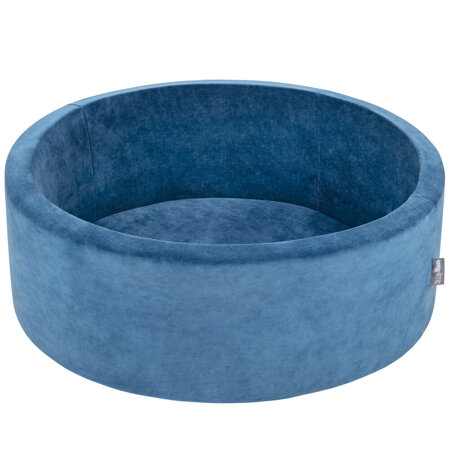 KiddyMoon Rund Bällebad Velvet Bällepool 7Cm Ballgruben Für Babys Spielbad Kleinkinder, Hergestellt in der EU, Lagunetürkis:  Dunkeltürkis/ Pastellblau/ Pastellgelb/ Weiß