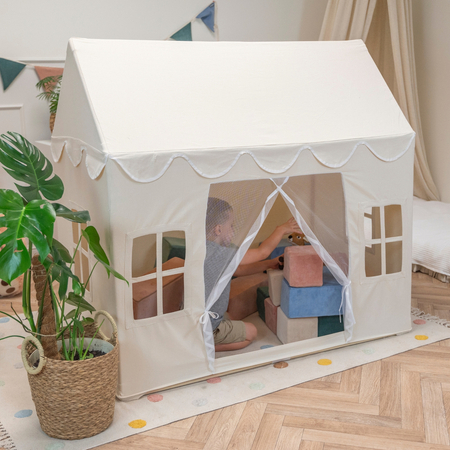 KiddyMoon Spielhaus Kinderzelt Für Kinder Kinderhaus Faltbares Design Kinder Spielzelt Indoor Kreativität Kuschelecke Kinderzelt Perfekt Für Drinnen Und Draußen Kinderzimmer, Natürlich