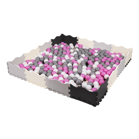 KiddyMoon Spielmatte, Grau/ Weiß/ Pink