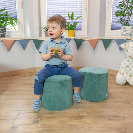 KiddyMoon Spielplatz Aus Schaumstoff Für Babys Hindernisläufen - Fass / Nackenrolle, Hellgrau