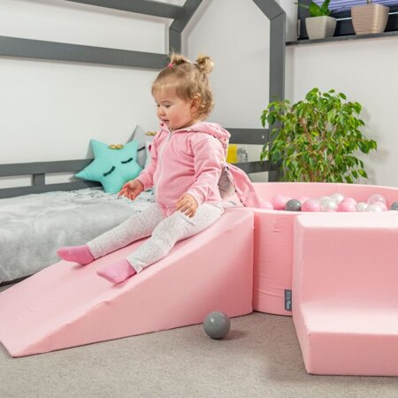 KiddyMoon Spielplatz aus Schaumstoff Stüfchen Hindernisläufen, Pink