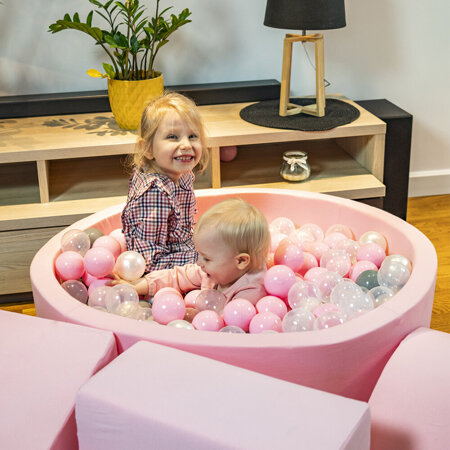 KiddyMoon Spielplatz aus Schaumstoff Stüfchen Hindernisläufen, Pink