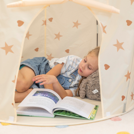 Kinderzelt Spielzelte in Pavillonform Für Kinder Leicht Aufzubauen Tragbar Spielhaus Perfekt Für Drinnen Und Draußen, Hellbeige