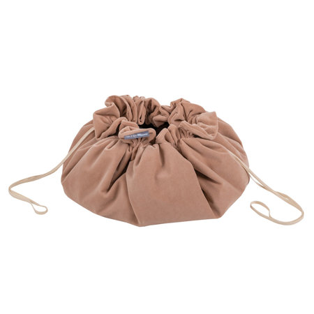 MW-105V-51 KiddyMoon Matte und Sack für Balle und Spielzeuge 2in1 mit Kordelzug, Wüstenrosa:  Pastellbeige/ Grau/ Weiß