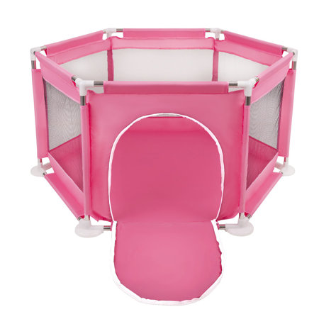 Sechseckiger Laufstall mit Bällen Laufgitter für Kinder, Pink