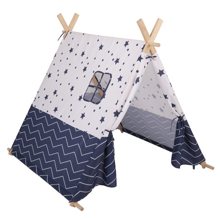 Tipi Zelt mit Bälle  für Kinder Spielzelt Indianer Zelt, Dunkelblau-Sterne