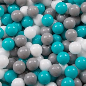 Baby Spielzelt mit Plastikbällen Bällebad Pop Up Zelt Kugelbad Kinder, Blau: Grau-Weiß-Türkis