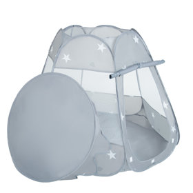 Baby Spielzelt mit Plastikbällen Bällebad Pop Up Zelt Kugelbad Kinder, Grau: Weiß/ Grau/ Puderrosa