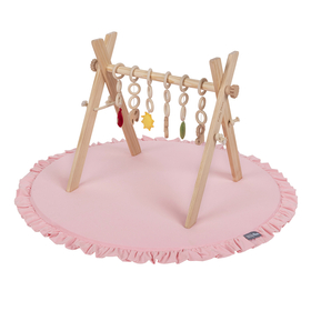 KiddyMoon Baby Spieltrapez, Natürlich Mit Rosa Spielmatte