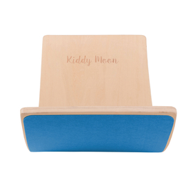 KiddyMoon Balance Board aus Holz für Kinder, Babys Montessori Spielzeug, Gleichgewicht, Balancieren Babys Holzspielzeug, Balancebrett Wackelbrett Gleichgewicht, Natürlich/ Blau Filz