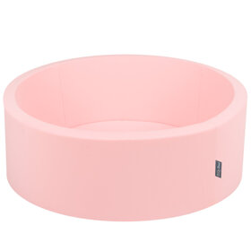KiddyMoon Bällebad Bällepool mit bunten Bällen 7Cm  für Babys Kinder Rund, Pink: Pastellbeige/ Weiß/ Perle