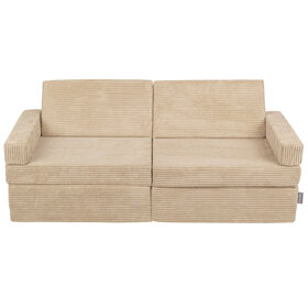 KiddyMoon Kindersofa Aufklappen aus Schaumstoff Spielsofa für Kinder Schlafsofa Kindersessel Kinder Couch Kinder Sofa für Kinderzimmer Kindercouch Faltmatratze Matratzen, Beige