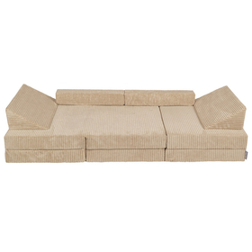 KiddyMoon Kindersofa Aufklappen aus Schaumstoff Spielsofa für Kinder Schlafsofa Kindersessel Kinder Couch Kinder Sofa für Kinderzimmer Kindercouch Faltmatratze Matratzen, Beige