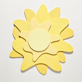 KiddyMoon Kinderzimmer Wanddeko aus Holz, Sonne: Gelb