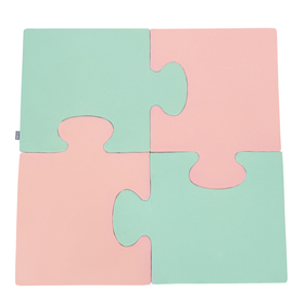 KiddyMoon Puzzles aus Schaumstoff Puzzlespiel Set Spielmatte für Kinder, Rosa/Minze