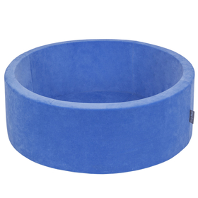 KiddyMoon Rund Bällebad Velvet  7Cm, Heidelbeerdunkelblau:  Grau/ Weiß/ Transparent/ Babyblau