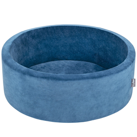 KiddyMoon Rund Bällebad Velvet Bällepool 7Cm Ballgruben Für Babys Spielbad Kleinkinder, Hergestellt in der EU, Lagunetürkis:  Dunkeltürkis/ Pastellblau/ Grau/ Weiß