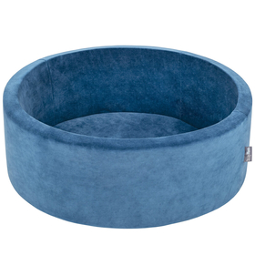 KiddyMoon Rund Bällebad Velvet Bällepool 7Cm Ballgruben Für Babys Spielbad Kleinkinder, Hergestellt in der EU, Lagunetürkis:  Dunkeltürkis/ Pastellblau/ Pastellgelb/ Weiß