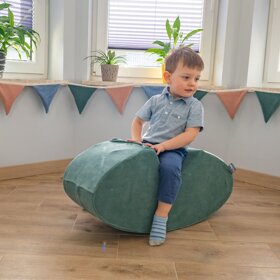 KiddyMoon Schaumstoff Wippe Baby Hüpfer für Kinder, Waldgrün