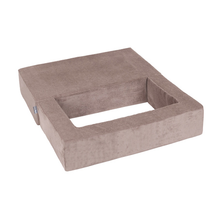 KiddyMoon Kindersofa und Bällen Für Kinder Weiches Schaumstoff-Sofa Leich Modulares Sofa Vielseitig Abnehmbarer Bezug Perfekt für Spiel Lernen und Entspannung, dunkelbeige: pastellbeige/grau/weiß/schwarz, Sofa + 100 Bälle