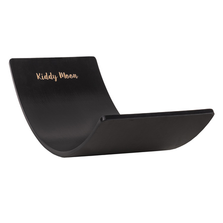 KiddyMoon Balance Board aus Holz für Kinder, Babys Montessori Spielzeug, Gleichgewicht, Balancieren Babys Holzspielzeug, Balancebrett Wackelbrett Gleichgewicht, Schwarz, Brett