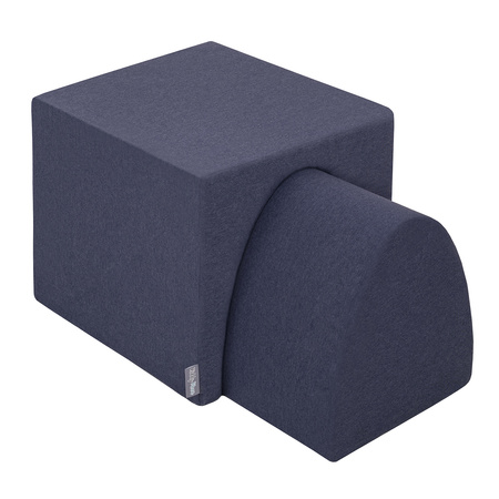 KiddyMoon Spielplatz aus Schaumstoff Hügel/Tunnel Hindernisläufen, dunkelblau, Multi-Größe