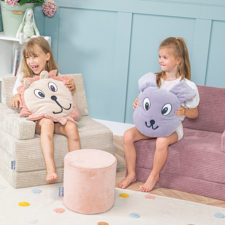 KiddyMoon Kindersessel aus Schaumstoff Sessel für Kinder Kinderzimmer Faltmatratze Relaxsessel Kuschelsessel, violett, Kindersofa