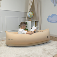 KiddyMoon Peapod Sensorischer Stuhl für Kinder Aufblasbarer Entlastungstherapie, beige, L