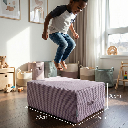 KiddyMoon Hüpfpolster für Kinder Hüpfmatratze Kindertrampolin für Zuhause Turnmatte Matratze zum Hüpfen Abnehmbarer Bezug Waschbar, Violett, Hüpfpolster
