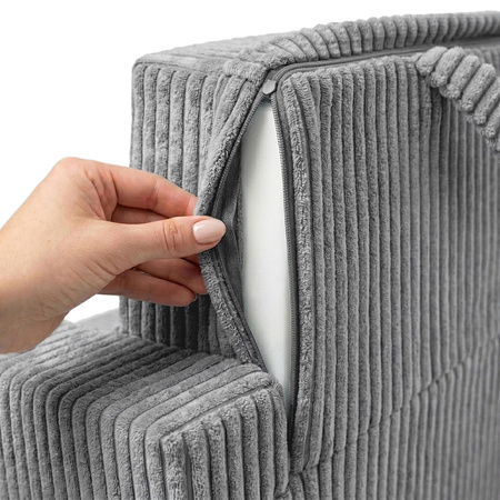 KiddyMoon Klappbarer Kindersessel aus Schaumstoff Kindersofa, dunkelgrau, UNI